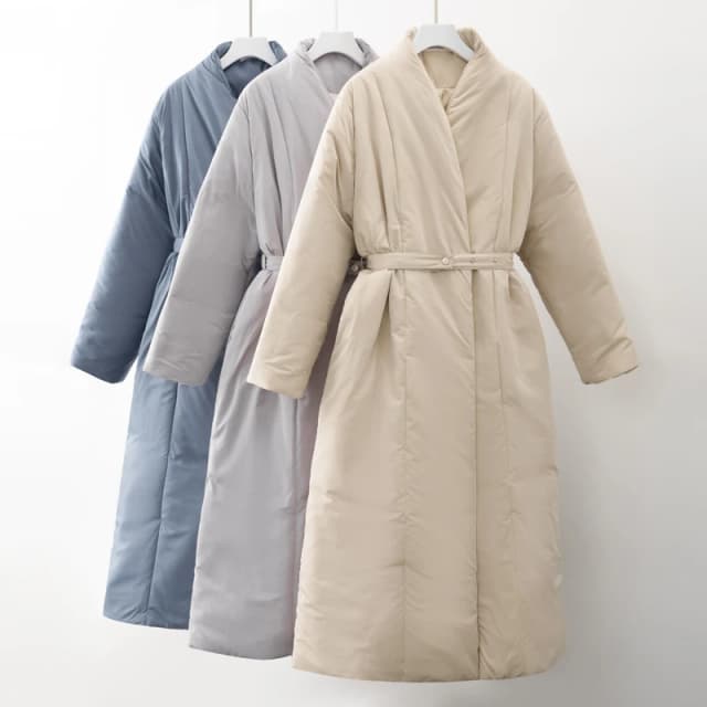 女性用ベルト付きロングオーバーコート,暖かいパーカー,マキシウェア,厚手とカジュアル,冬用,新しいデザイン2021, 2024