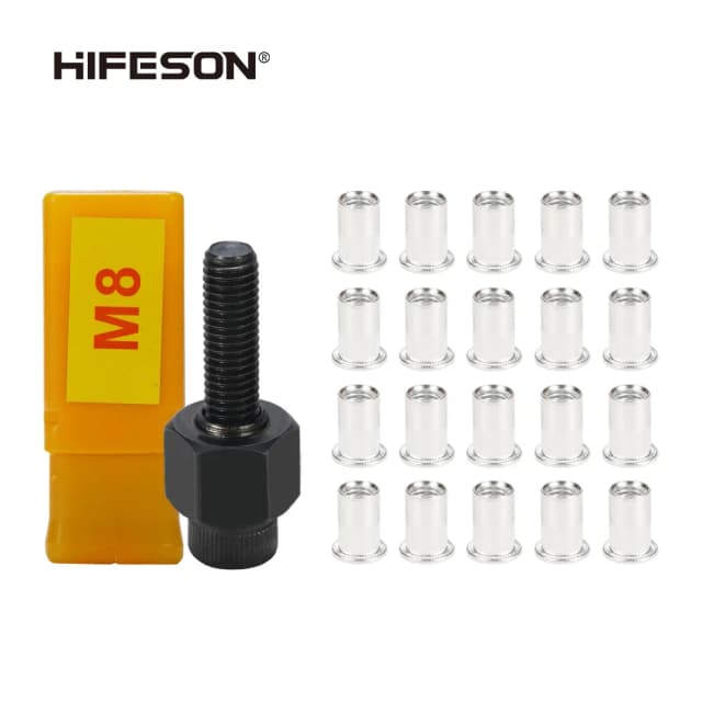ナット用ハンドリベット,リベット留めツール,m3,m4,m5,m6,m8,m10,20個のアルミニウムナット