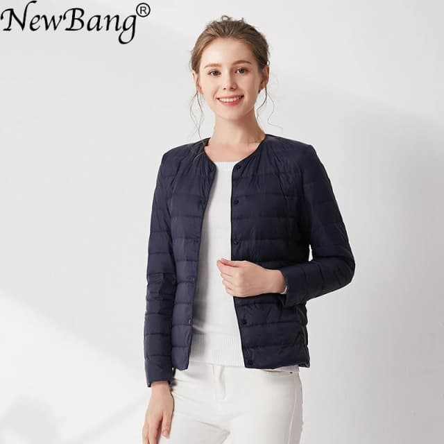 Newbang-女性用の超軽量ダックダウンジャケット,軽量マット生地,暖かいウインドブレーカー,パーカー,プラスコート