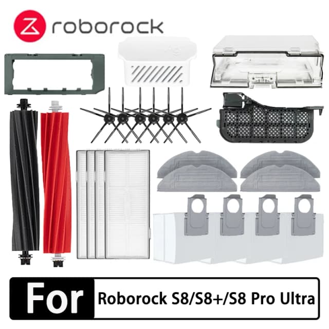 Roborock S8 S8 プロウルトラ S8+ アクセサリーモップ Choth 真空バッグサイドブラシフィルター交換可能なロボット掃除機スペアパーツ