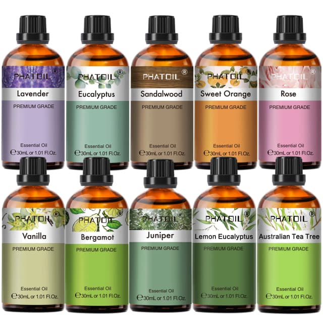 PHATOIL 1 個アロマセラピーエッセンシャルオイル 30 ミリリットルレモンユーカリラベンダーベルガモットジャスミンジュニパーローズバニラアロマエッセンシャルオイル