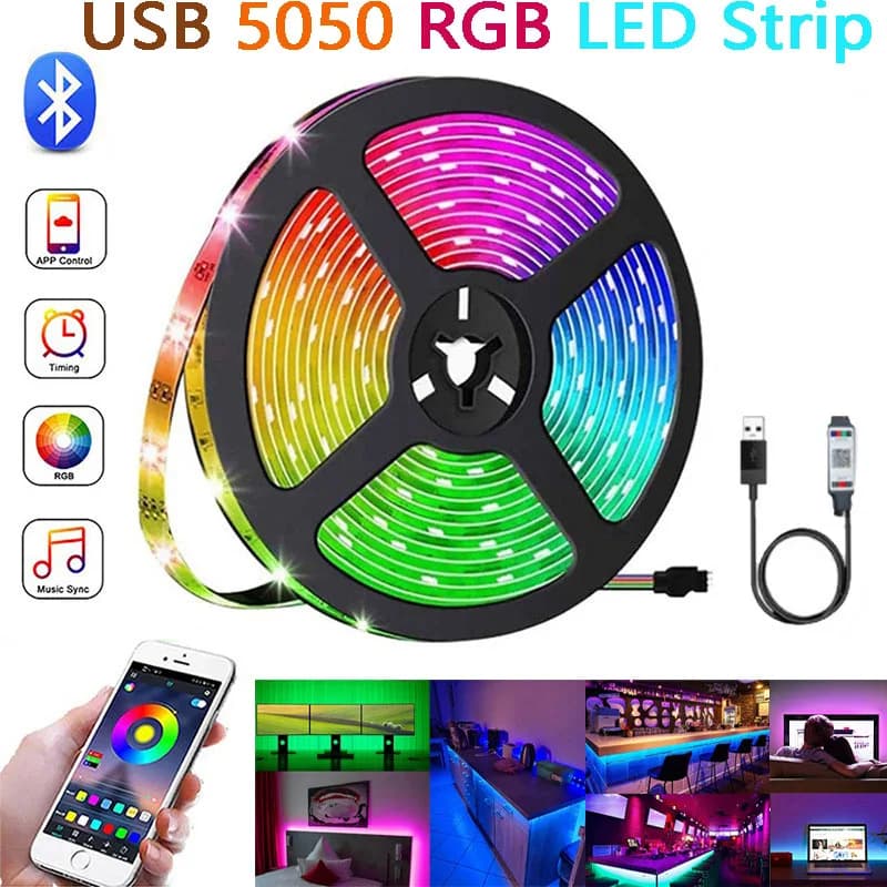 2835 LEDライトストリップ 24キー リモコン付き DIY バックライト テレビライト ベルト フレキシブル キャビネットライト ホームデコレーション用
