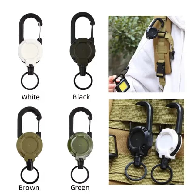 Corda de fio retrátil Keychain, Corda elástica, Easy Pull Buckle, Cabo de extensão anti-perdido, Corrente chave fácil de puxar alta rebote