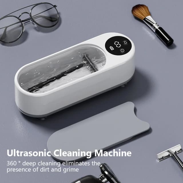 超音波メガネクリーナーマシン ワイヤレス充電式 多目的クリーニングボックス メガネ、時計、ジュエリー、矯正器具用クリーナー