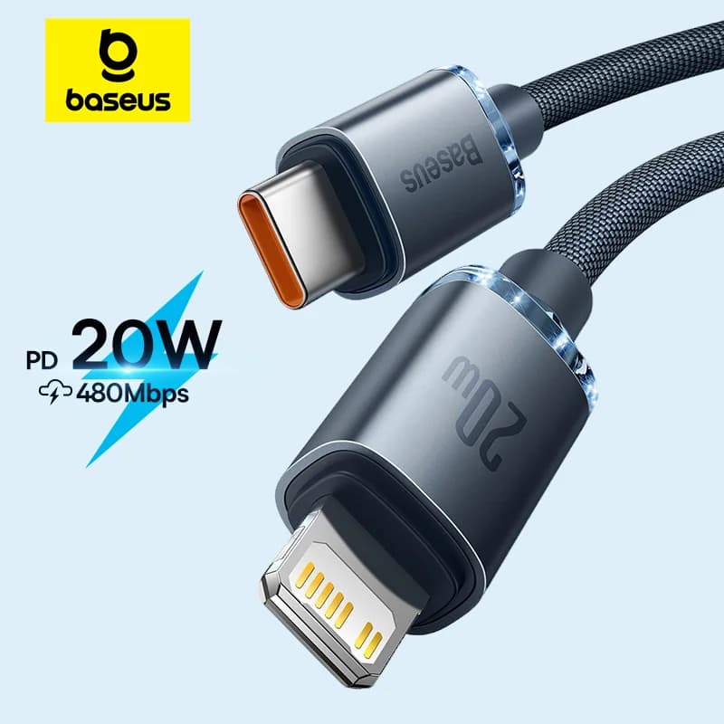 Baseus USB タイプ C PD 20W ケーブル iPhone 14 13 12 Pro X 8 用高速 USB C ケーブル iPhone 充電ケーブル USB タイプ C ケーブル ワイヤーコード