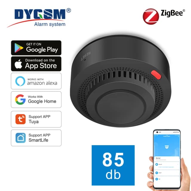 Tuya スマート Zigbee 煙探知器アラーム Smartlife APP リアルタイム制御セルフチェック機能付き Zigbee ゲートウェイが必要