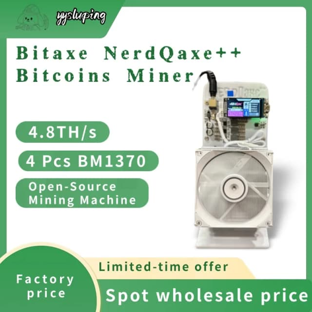 Bitaxe NerdQaxe++ 4.8TH/s 最大 6 TH/s ビットコインマイナー 4 BM1370 Asic チップ搭載 ソロ BTC マイニングマシン 68W 2.4G WiFi オープンソース