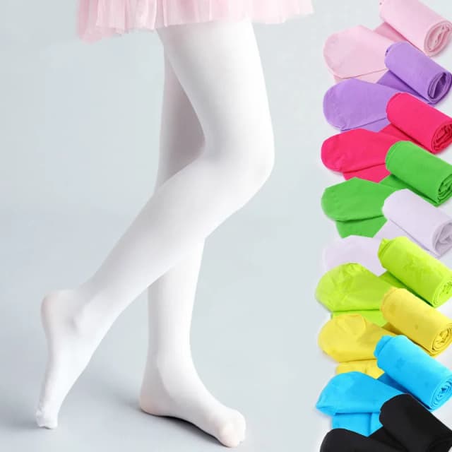 夏春キャンディーカラー子供ストッキングバレエダンスタイツ女の子ストッキング子供ベルベット固体白ストッキング