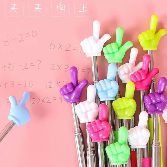 指のデザインの教育ツール、伸縮式ロッド、ハンドヘルドプレゼンター、読書スティック、ホワイトボードポインター