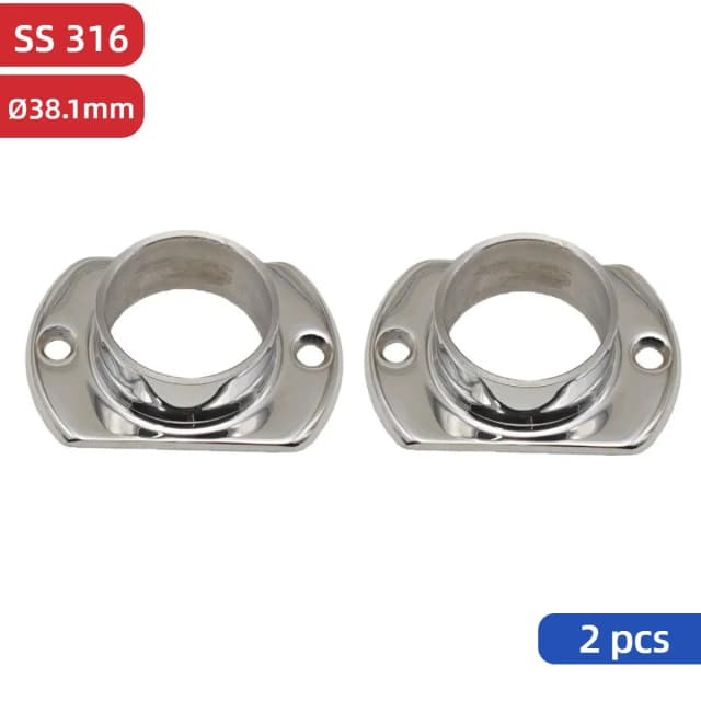 2 個の 316 ステンレス鋼 38.1mm 階段手すり手すりベースフランジ、階段バラスター、バルコニーポスト用