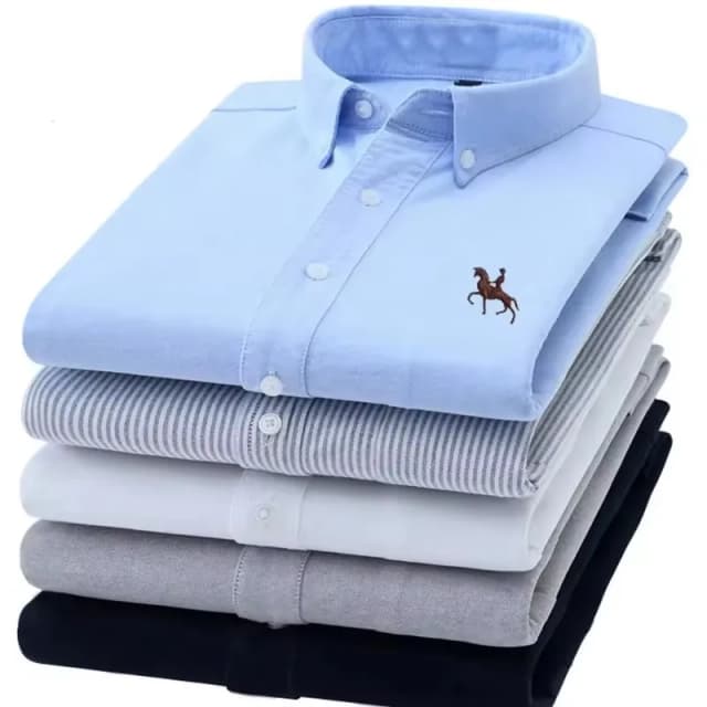 プラス 5XL 6XL メンズオックスフォードシャツ綿 100% 春長袖カジュアルビジネスフォーマルドレスシャツレギュラーフィット社会人服