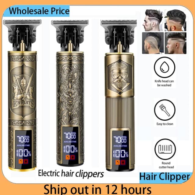 ヴィンテージバリカンポータブルシェーバー理容室コードレス電動ヘアカット機 USB 高速充電ヘアトリマー理髪用