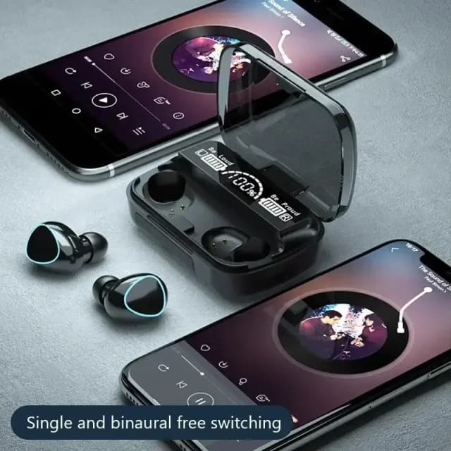 Bluetooth イヤホン ハンズフリー LED ディスプレイ Bluetooth ヘッドフォン HiFi ステレオ音楽ワイヤレスイヤフォン防水ゲーミングヘッドセット