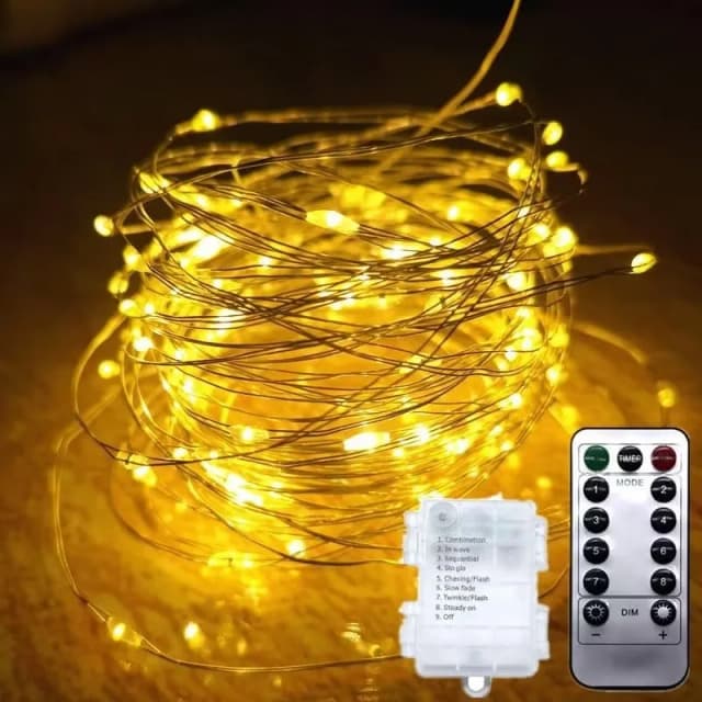 クリスマスデコレーション屋外バッテリー式リモート銅線ストリングライト休日結婚式パーティー装飾妖精ガーデンライト