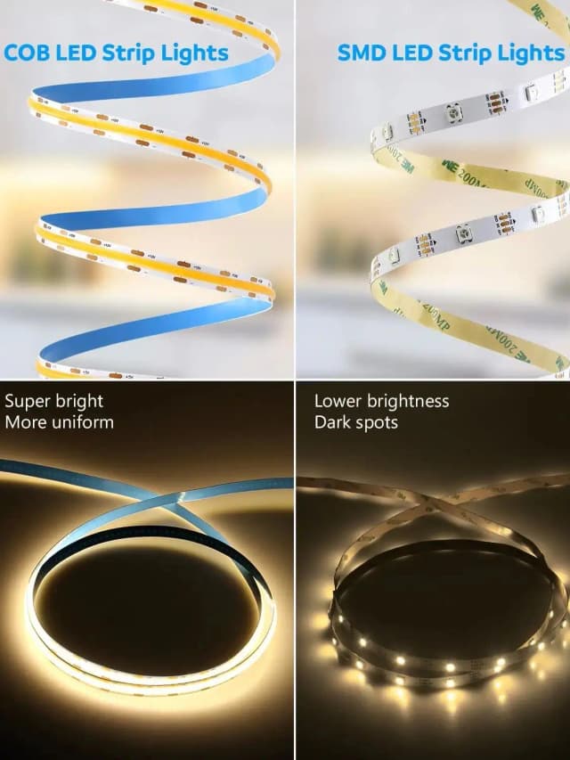 COB LED ストリップランプ 5V 5M 高密度フレキシブル LED テープ、タッチ調光、キャビネットキッチンルーム装飾。