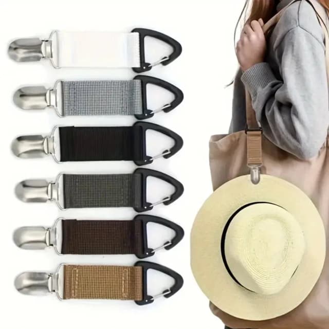 アウトドア旅行用麦わら帽子クリップ 携帯用帽子コンパニオンバッグクリップ 多目的アウトドアグローブオーガナイザー