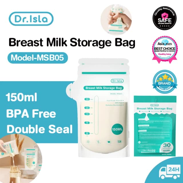 Dr.isla 30 個母乳保存袋使い捨て 150 ミリリットル容量冷凍ミルク保存袋 BPA フリー