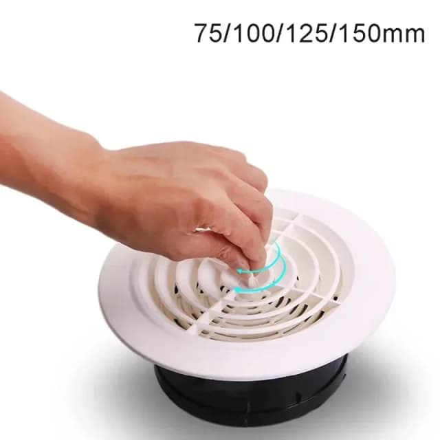 丸型ベンチレーショングリル,排気口カバー,調整可能,ダクト,75mm, 100mm, 125mm, 150mm