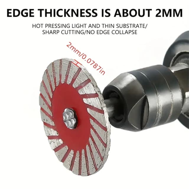 40mm ダイヤモンドカッティングディスク、花崗岩大理石セラミックタイル用ターボミニ彫刻鋸刃、6mm シャンク付き石彫刻ツール