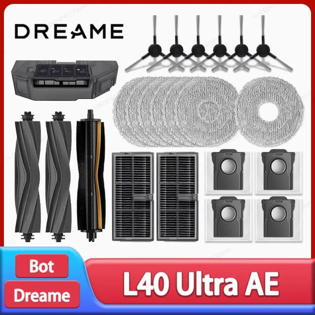 Dreame L40 Ultra AE / L40 Ultra CE ロボット掃除機アクセサリー メインサイドブラシ モップクロス HEPAフィルター ダストバッグ スペアパーツ