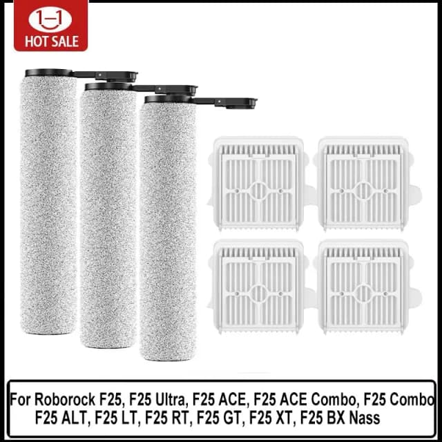 Roborock F25 ACE F25 Ultra、F25 Combo/ ALT/ LT/ RT/ GT/ XT/ BX Nass 交換用ブラシロール（ウェット＆ドライ掃除機用）部品
