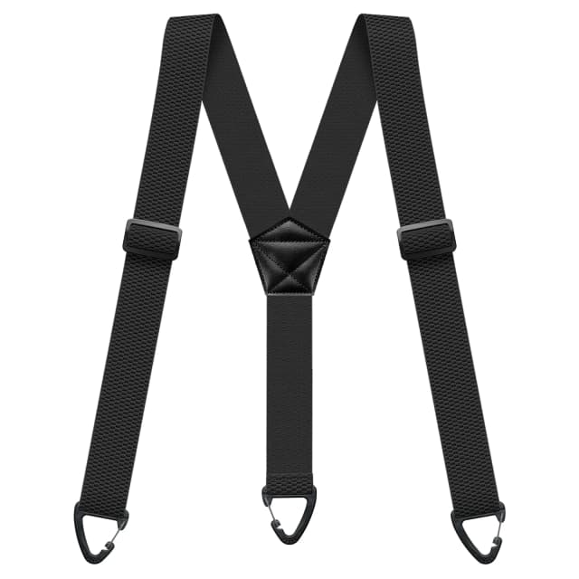 男性用隠しサスペンダー、頑丈な作業用、Yバックサスペンダーの下に着用、1.5インチ、3つのスナップループ付き