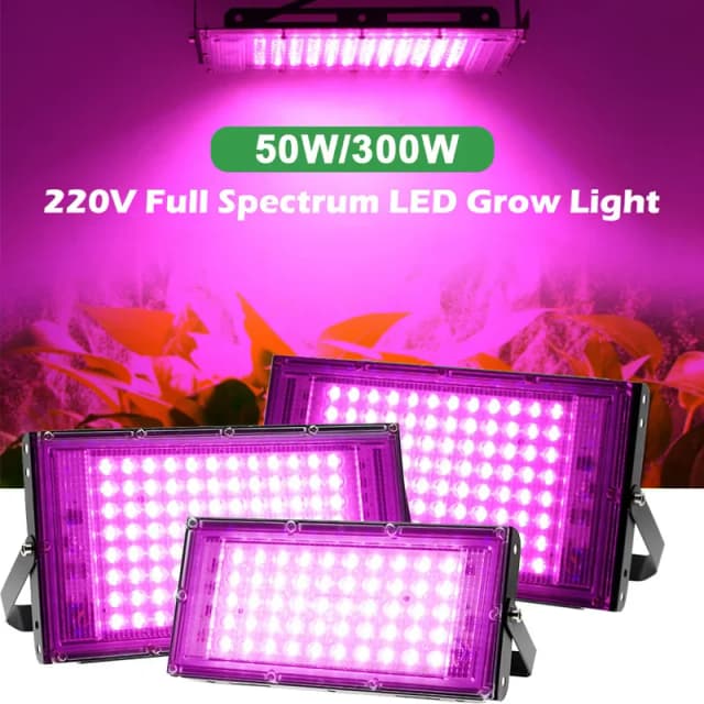フルスペクトル LED 成長ライトフィトランプ AC 220V 50 ワット 100 ワット 200 ワット 300 ワット EU プラグ付き温室水耕植物成長照明
