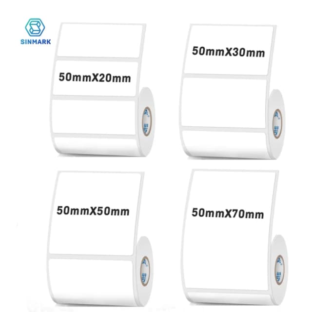 50 ミリメートル幅感熱ラベルステッカー白自己粘着ラベル紙衣料品値札スーツ Phomemo SINMARK プリンタ用