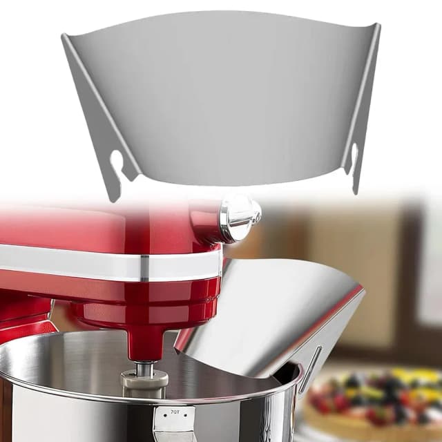 Lifesparking ステンレススチール製注ぎ口シールド KitchenAid ミキサー用、ユニバーサルスプラッシュガード、フードプロセッサーアタッチメント安全シールド