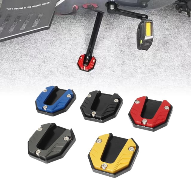 オートバイバイクキックスタンドエクステンダー足側スタンド延長フットパッドサポートプレートオートバイアクセサリー