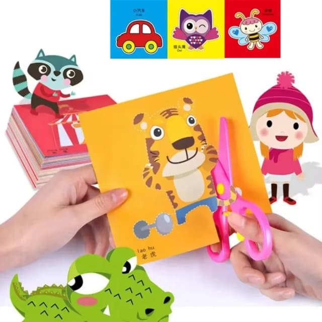 48 個手作りペーパーカットブック子供クラフトおもちゃ DIY 漫画スクラップブッキングペーパーアートおもちゃ子供の学習おもちゃ子供のためのギフト