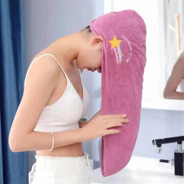 髪用速乾タオル マイクロファイバータオル 縮れ防止 ドライヘア ヘアタオル 速乾ヘアドライタオル 女の子用 ビーチシャワーキャップ