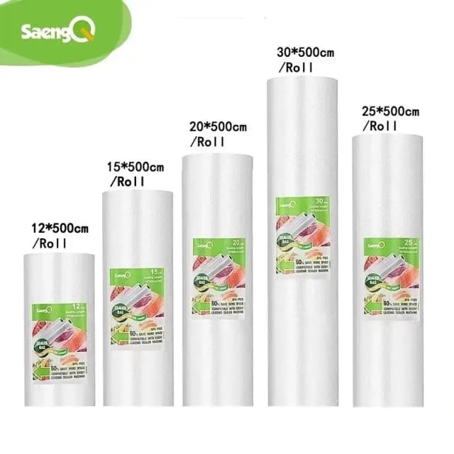 SaengQ 食品用真空バッグ真空シーラー食品新鮮な長期保存 12 + 15 + 20 + 25 + 30 センチメートル * 500 センチメートルロール/ロットバッグ真空包装機用
