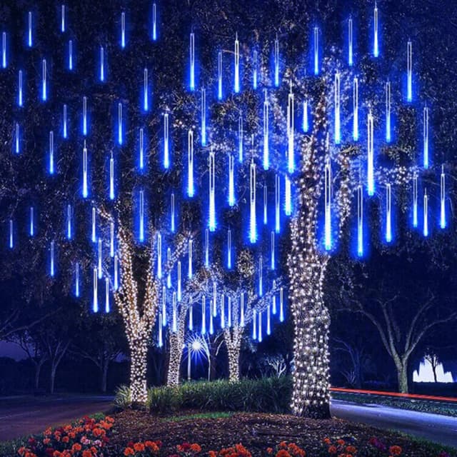 LED 流星群レインライト防水落下雨滴妖精ストリングライトクリスマスホリデーパーティーパティオ装飾 30 センチメートル