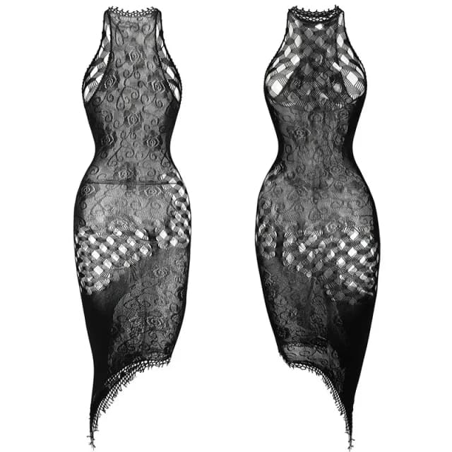 1PC セクシーな女性網タイツシースルーカバーアップボディスーツ中空アウトホルタービーチウェア Bodystocking 下着水着 K298