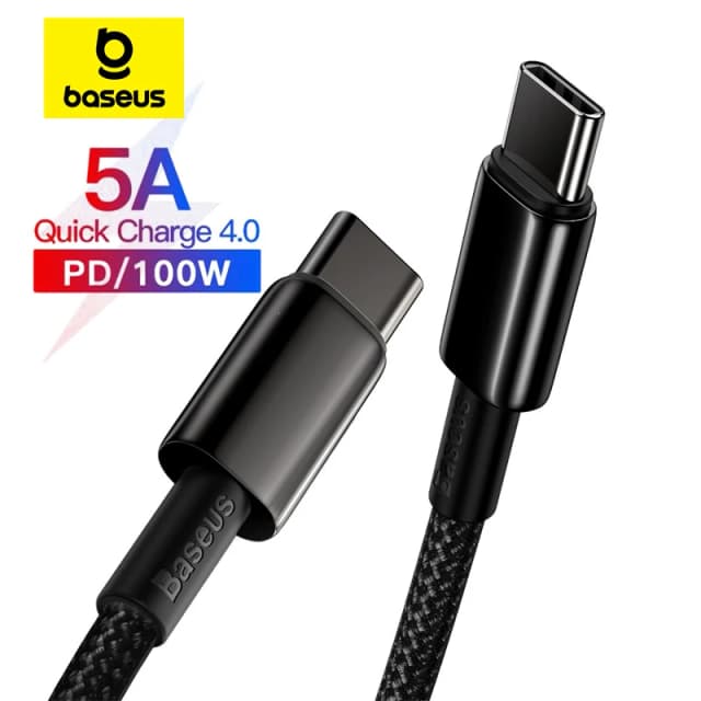 Baseus 100wタイプcケーブルiphone用15 usb c pd急速充電充電器ワイヤーコードmacbook samsung xiaomiタイプc usb cケーブル