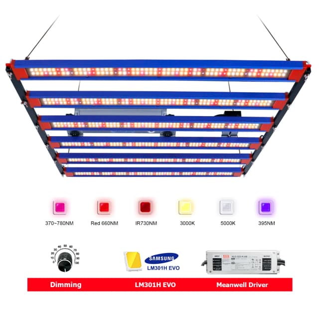 植物用LEDグローライトバー,成長ランプ,温室,野菜の花,UV,ir,オフ,240w,320w,lm301h,新しいv5