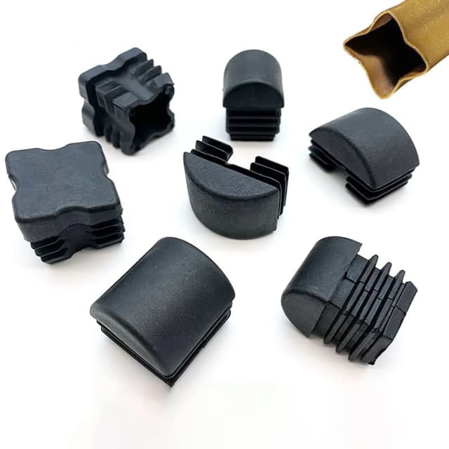 4 個正方形プラスチック足パッド穴プラグ 13*25 ミリメートル-60*60 ミリメートルノンスリップ保護ガスケットカバーキャップパイプ椅子家具