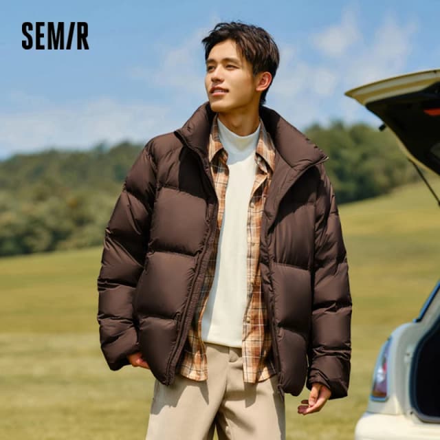 Semir ダウンジャケット男性女性 2024 冬の新ライトショートコート 3 プルーフサーマルフグコートカップルトップトレンディなダウンジャケット