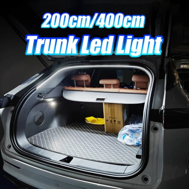 車のトランク LED ライトストリップ 200 センチメートル/400 センチメートル柔軟な PVC 装飾ライトストリップ自動誘導雰囲気ランプユニバーサル SUV 用