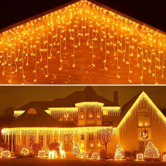 クリスマス装飾家庭用屋外 LED カーテンつららストリングライトストリートガーランド家の冬 220V ドループ 0.3-0.4 メートル