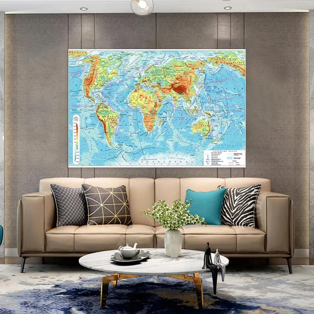 不織布世界地図折りたたみ100x70cm,スプレープリント,芸術的な背景,家の装飾,ロシアの書斎用品