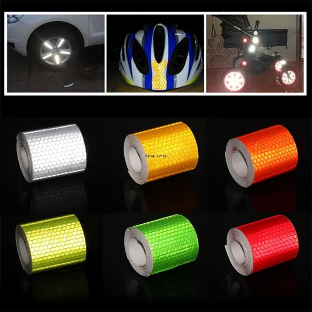 100 センチメートル * 5 センチメートル DIY 車の反射粘着ステッカー安全警告防水ストリップリフレクター保護テープオートバイ自転車