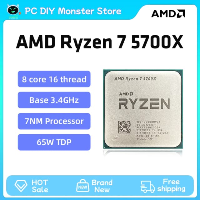 Amd-ゲームプロセッサ77500x,r7 5700x,3.4ghz,8コア,16スレッド,7nm,l3 = 32mソケット,amd am4,新規