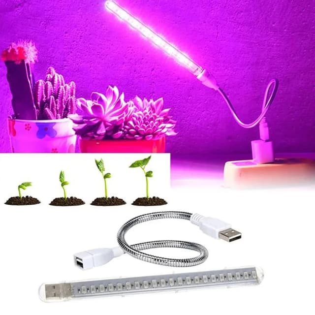 植物用LED成長ランプ,フレキシブルホース付き植物ランプ,屋内温室,USB,花苗,水耕栽培,5v