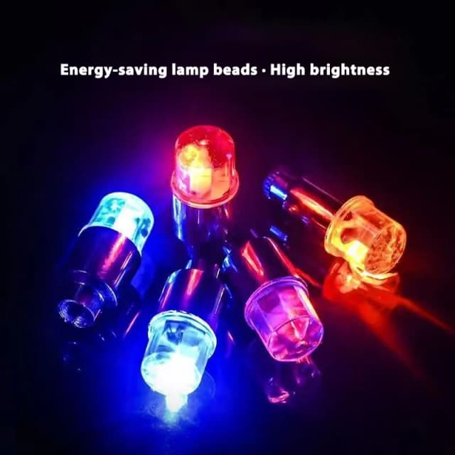 2 個のカラフルな LED ホイールバルブライトオートバイ自転車車のホイールタイヤバルブキャップユニバーサル防塵自転車バルブカバー
