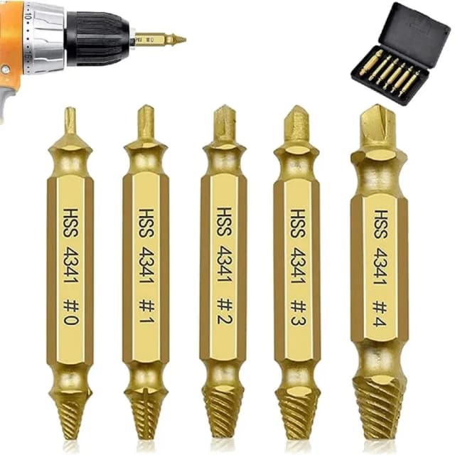 6個入り ダブルヘッド スピードアウト ボルトエクストラクター 壊れたネジ抜き ドリルビットセット スタッドリムーバー 簡単に取り外せる解体工具