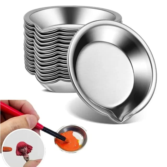 6/12 個 5 センチメートルステンレス鋼絵画カラーボウル油絵の具トレイペイントカラーミキシングカップカラーミキサー絵画ツール