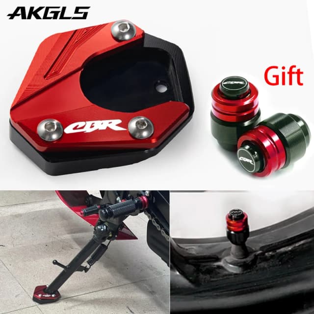 ホンダ CBR650R CBR650F CBR 650R CBR500R 2013-2023 2024 オートバイタイヤバルブキャップキックスタンド足引伸サイドスタンド延長