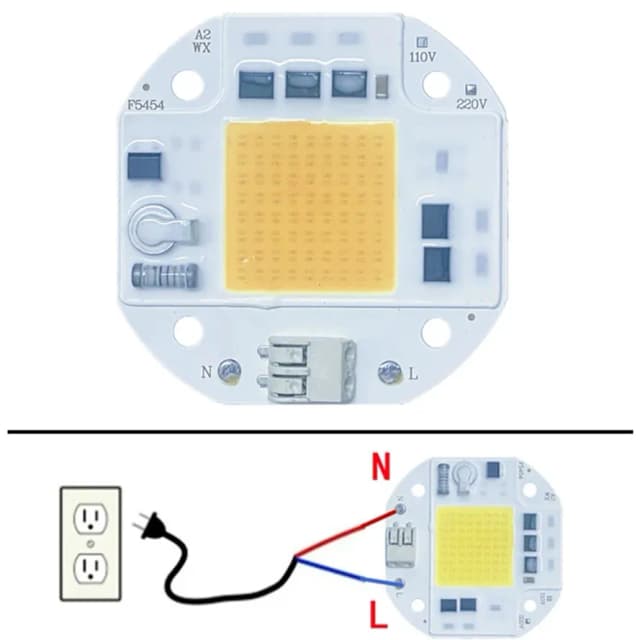 フラッドライト、ランプビーズ、スポットライト、DIY照明用のrntuu-led cobチップ、ドライバー不要、110v、220v、50w、70w、100w